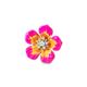 plumeria crystal stones pink&yellow glazed ring